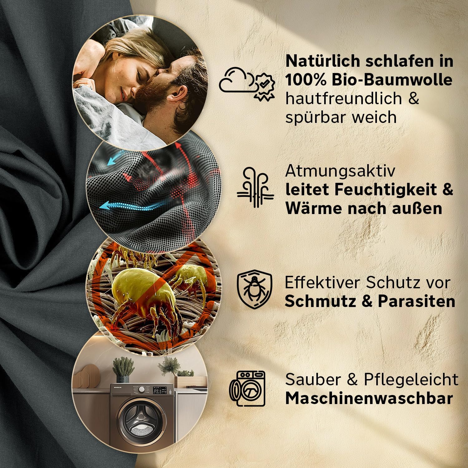 Thumbnail 5 de Armadic Hüttenschlafsack aus Mikrofaser oder Bio-Baumwolle (230 g / 380 g) – ultraleichtes Inlett für Reisen