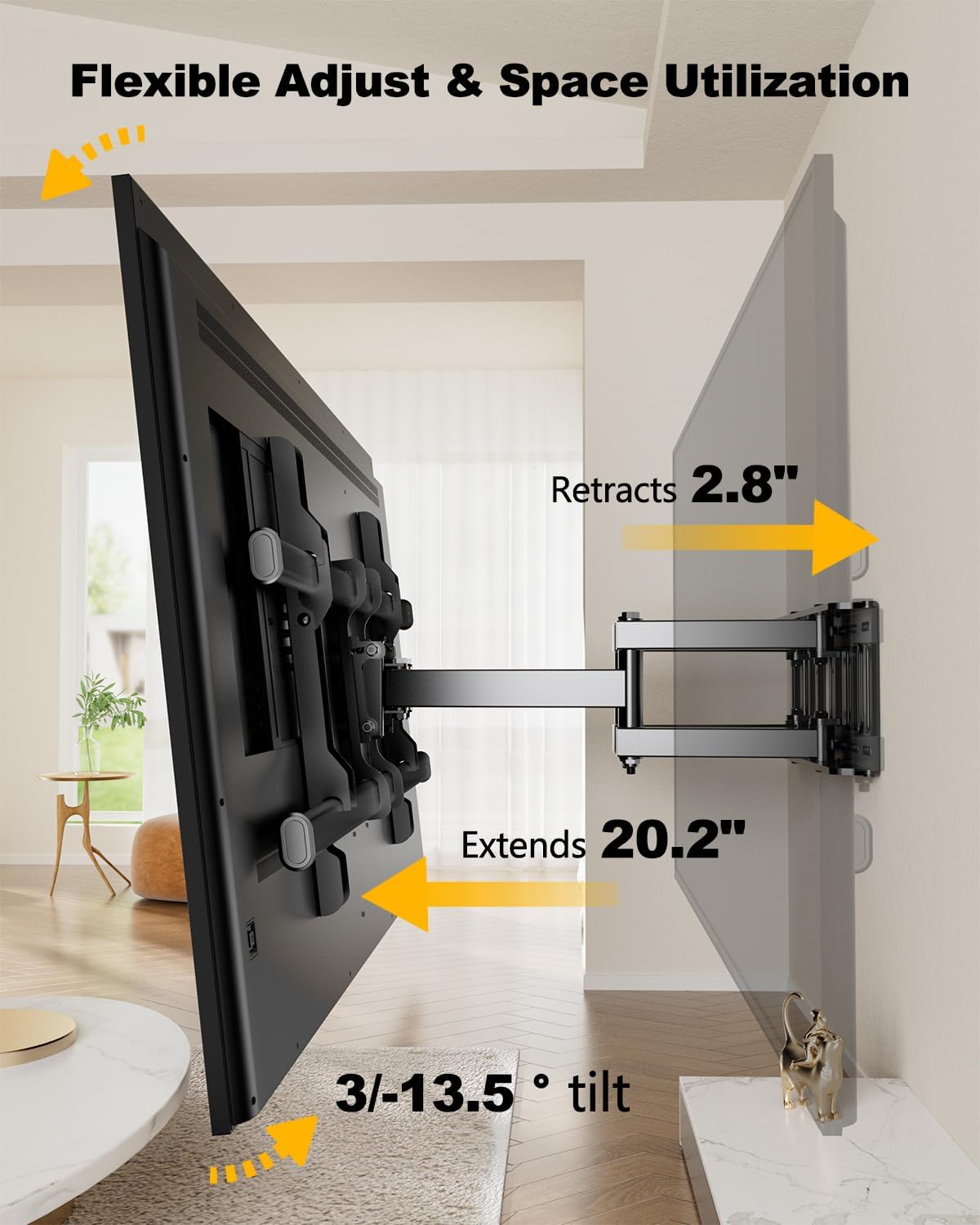 Thumbnail 6 de FORGING MOUNT Full Motion TV Wall Mount with Integrated Power Outlets for 42–90" Screens