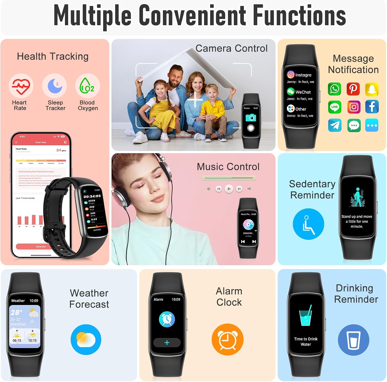 Thumbnail 1 de Zeacool Fitness Tracker with 24/7 Heart Rate, SpO2 & Sleep Monitor — 123 Sports Modes, IP68 Waterproof