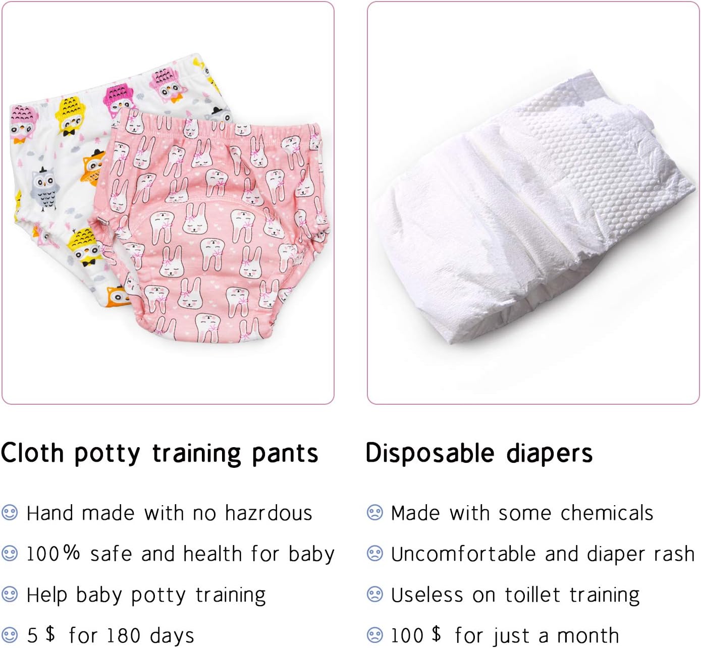 Detalle de Max Shape Potty Training Pants Girls 2T–4T (4 Pack)