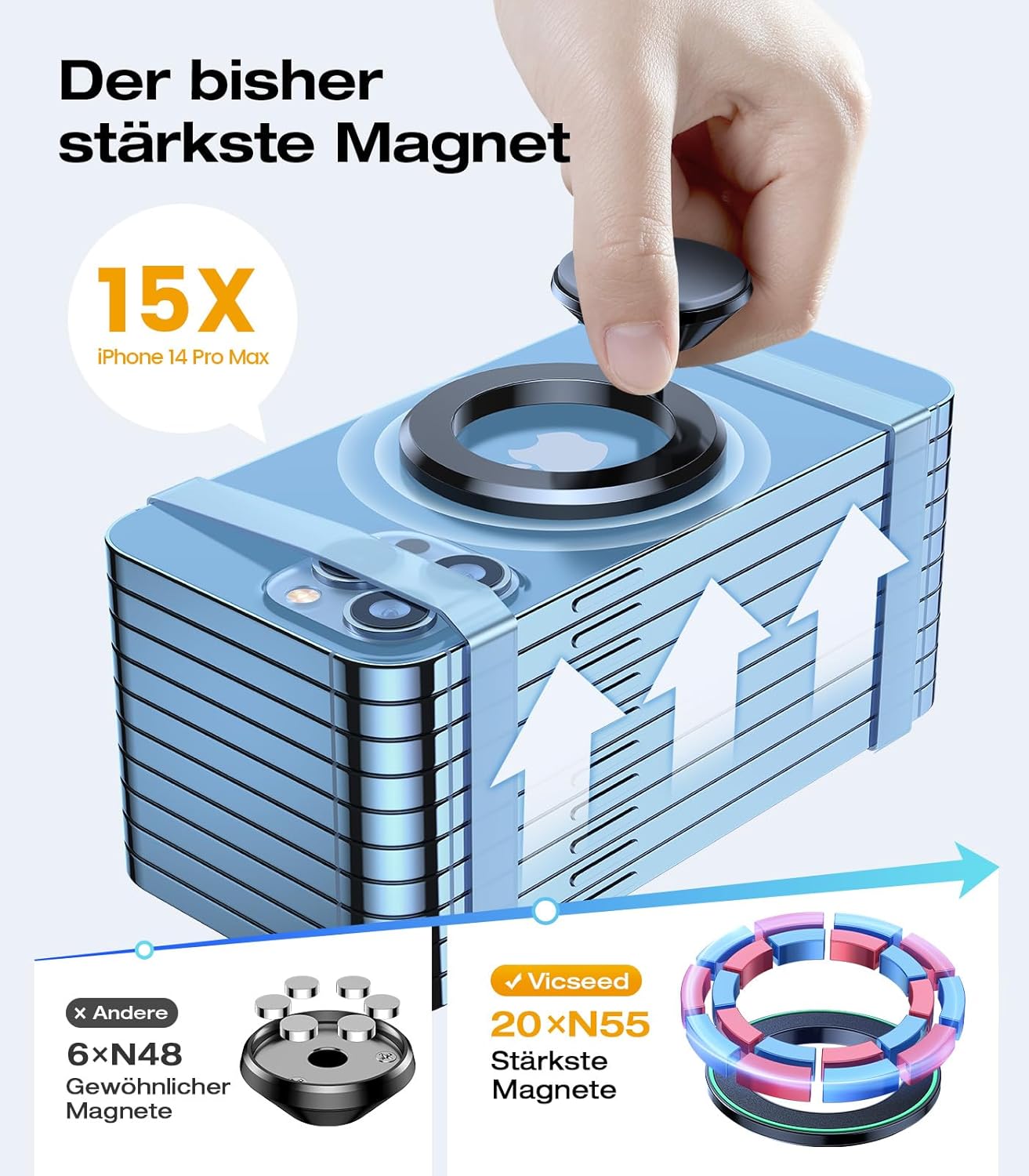 Thumbnail 3 de VICSEED MagSafe Autohalterung 20 Magnete