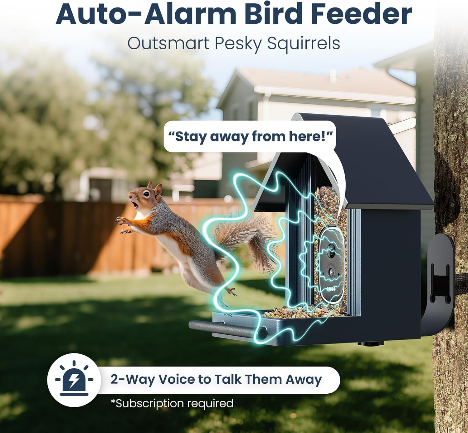 Detalle de Smart Bird Feeder with Camera: 2.5K UHD, Solar-Powered, IP66 Steel Outdoor Kit