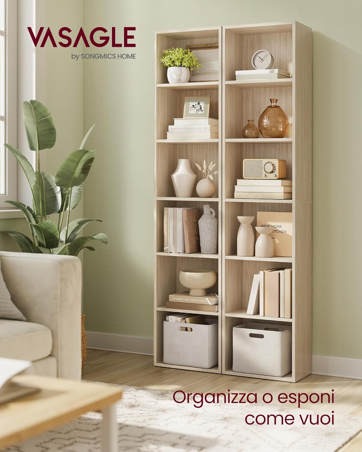 Thumbnail 3 de VASAGLE Libreria a 6 ripiani LBC167L01: spazio regolabile e stile minimalista per casa e ufficio