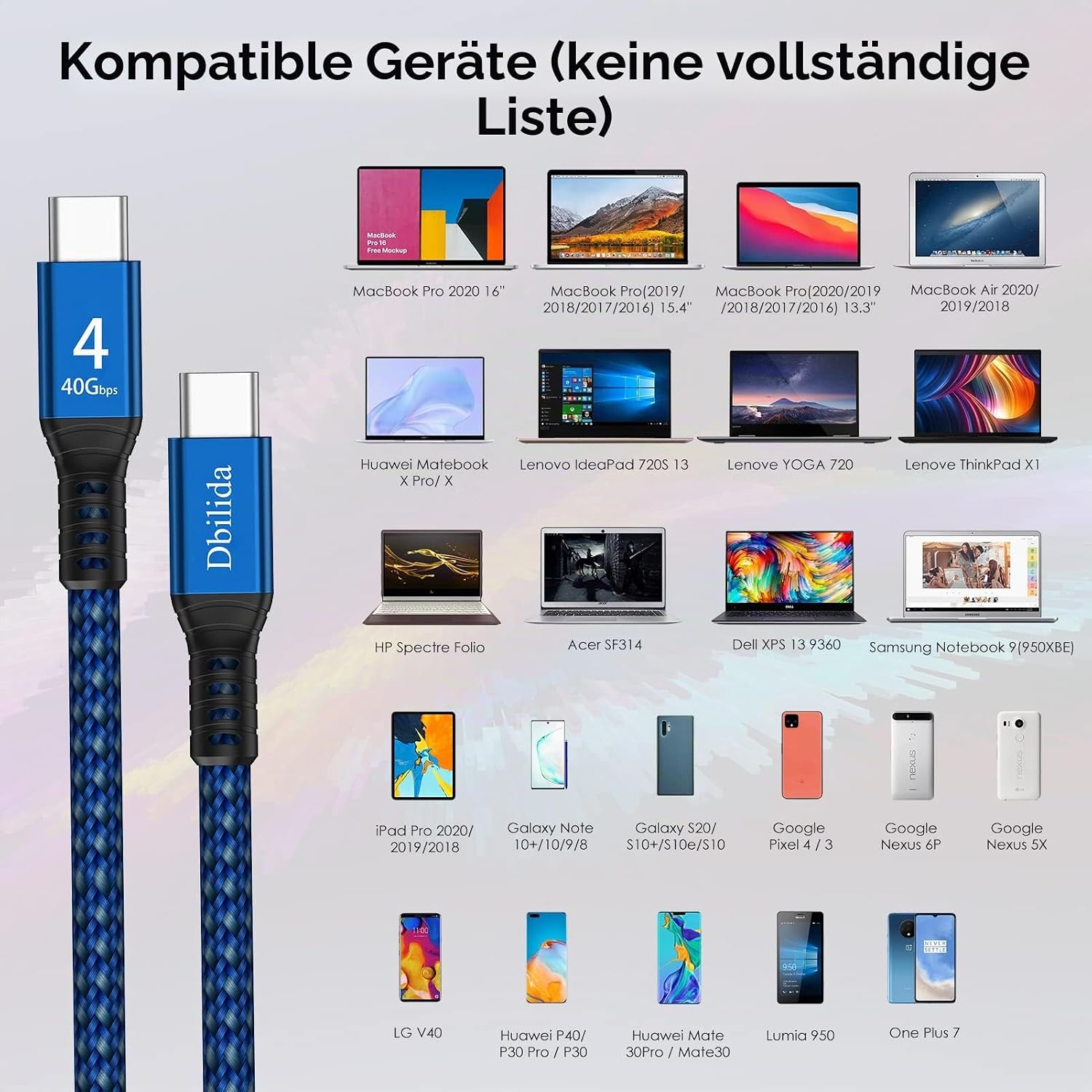 Thumbnail 6 de Dbilida 240W Thunderbolt 4 Kabel 1M