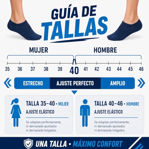 Thumbnail 6 de PS PROUTHS – Calcetines tobilleros transpirables (AZUL MARINO), 12 pares, tallas 35-40 y 40-46