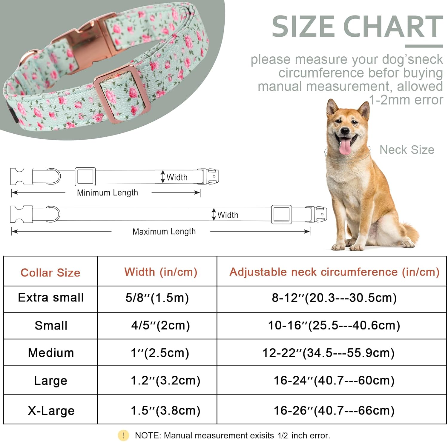 Thumbnail 5 de Unique Style Paws Hundehalsband aus Baumwolle – verstellbar mit D-Ring (für kleine bis große Hunde)