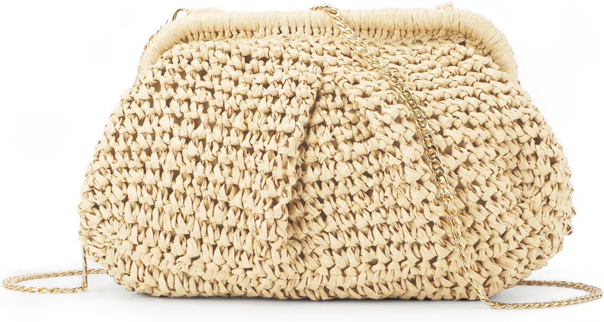 Thumbnail 6 de JyWmsc Straw Clutch Purse for Women — Cloud Dumpling Pouch, Crossbody & Shoulder Bag