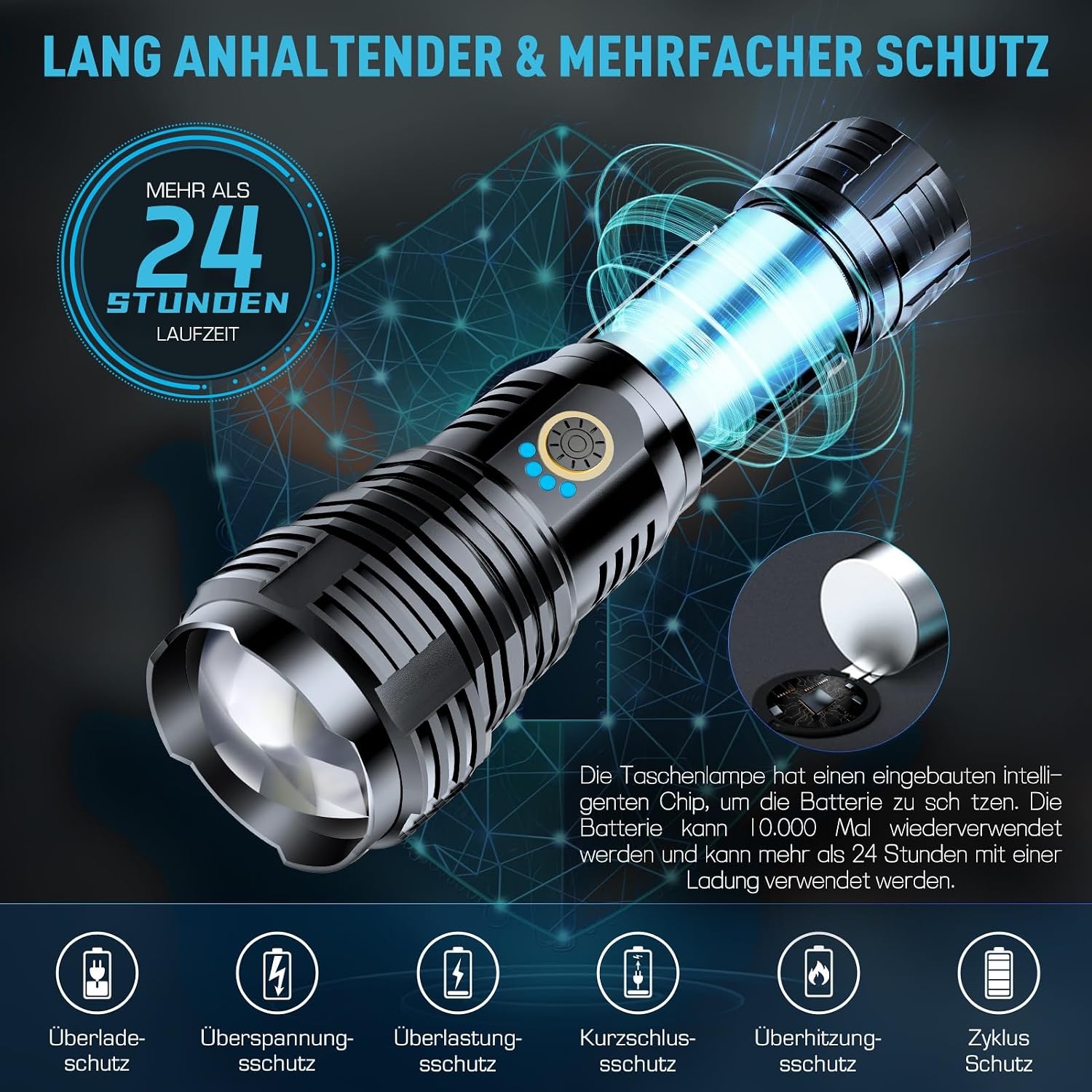 Thumbnail 5 de Glarylight XHP70.2 600000 Lumen Taschenlampe