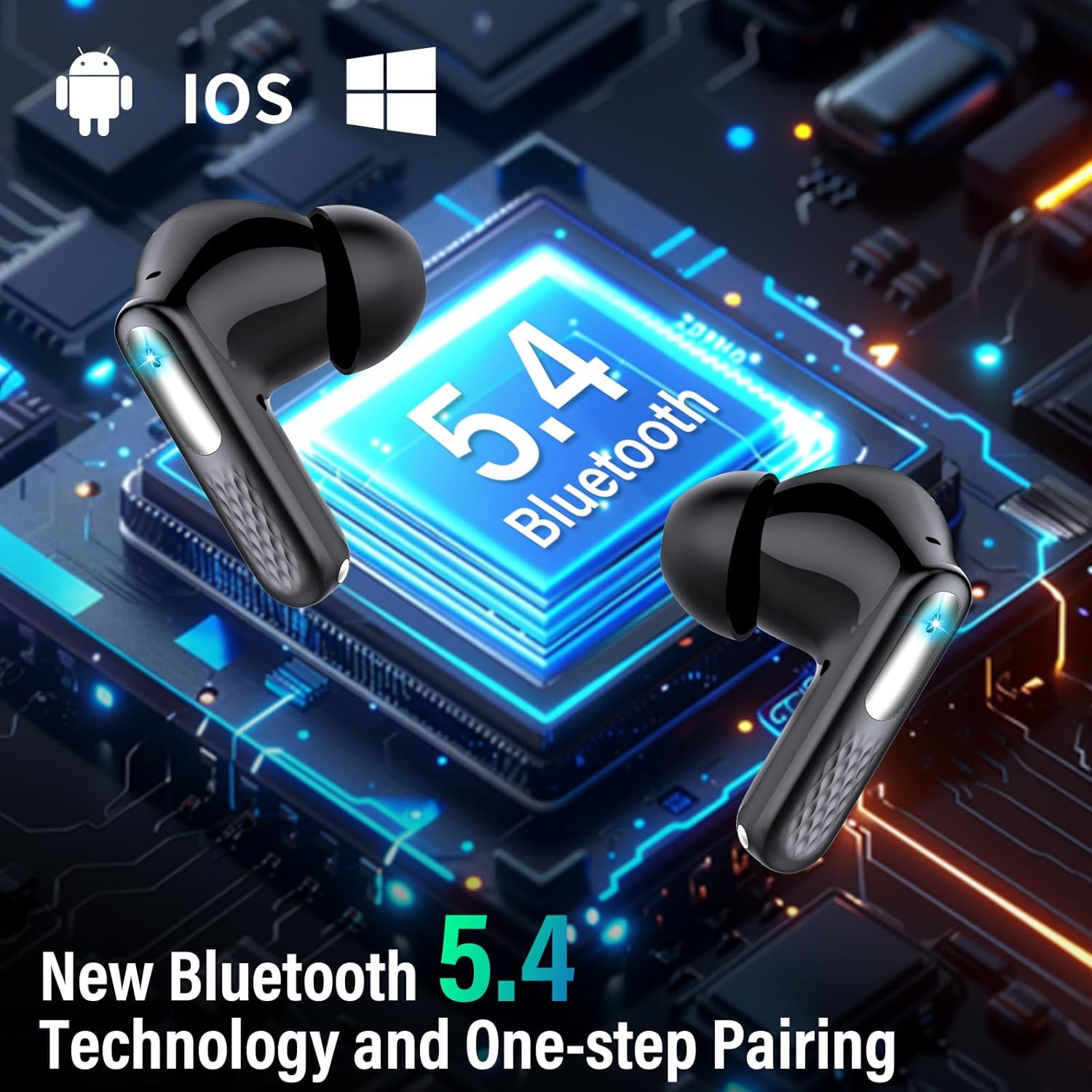 Thumbnail 6 de ZYHKON Bluetooth Kopfhörer mit Touchscreen – In Ear, ANC/ENC, IP7, 5 EQ-Modi, 5.4 Bluetooth