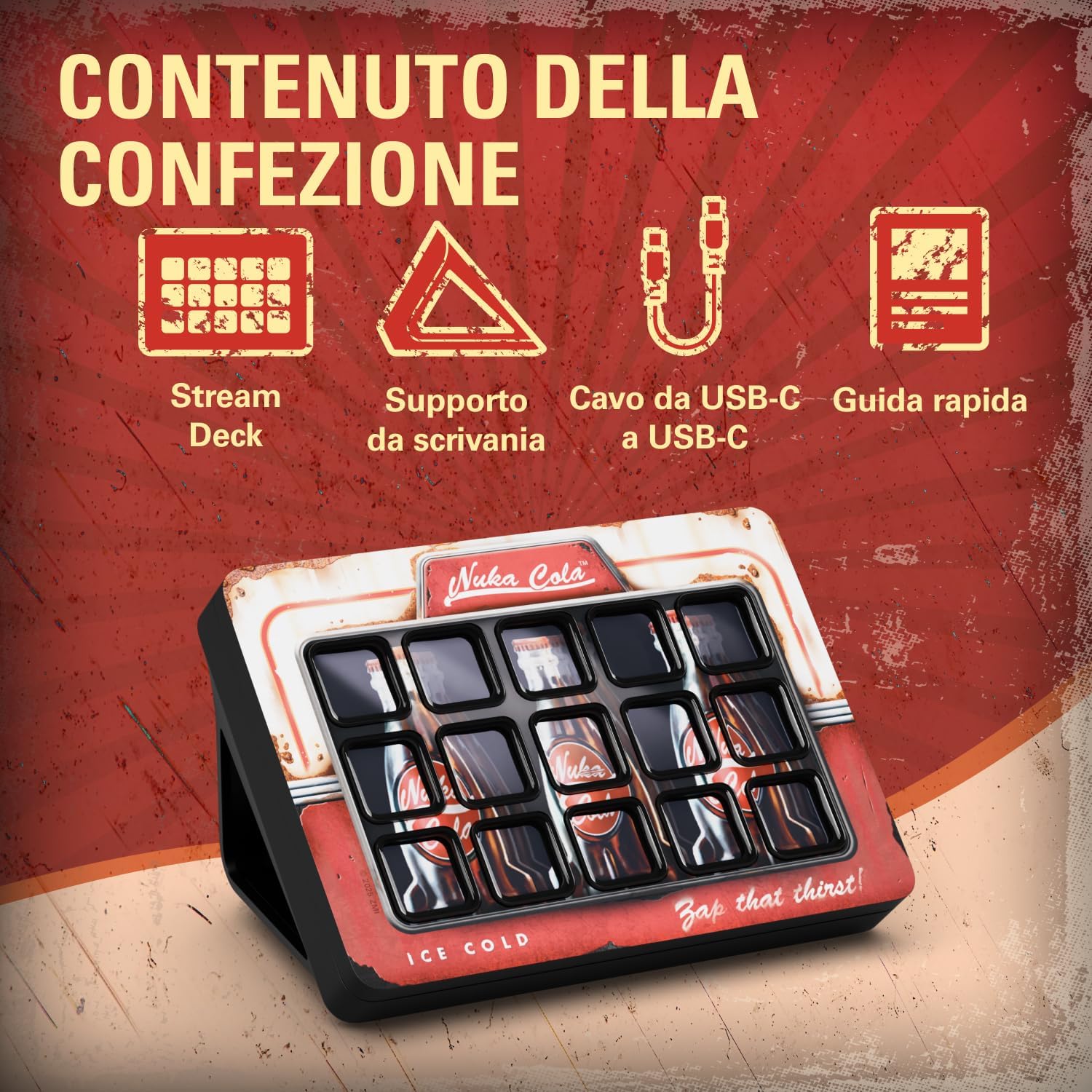 Detalle de Elgato Nuka-Cola Stream Deck – Fallout Special Edition: keypad LCD personalizzabile per streaming