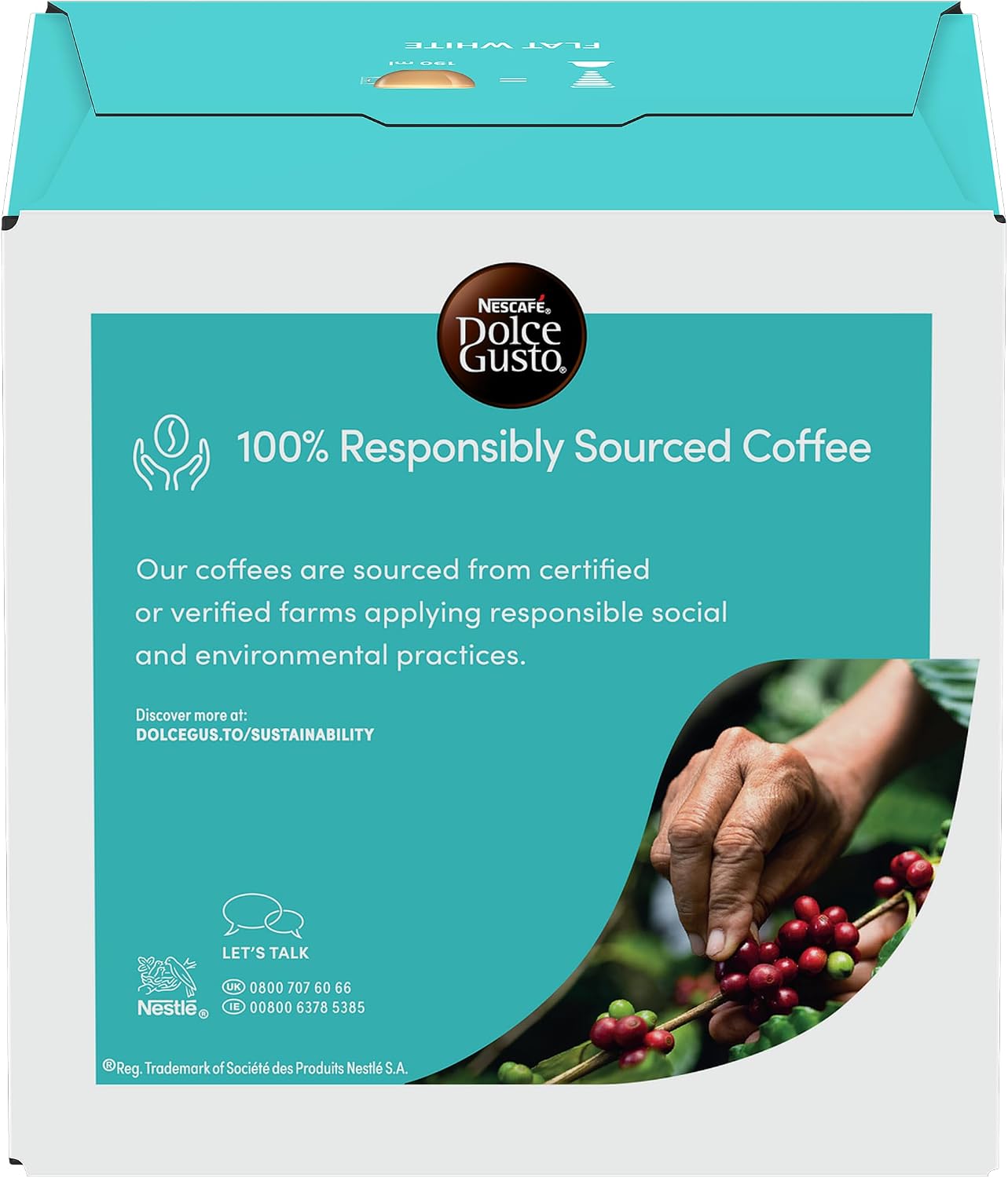 Detalle de Nescafé Dolce Gusto Flat White Coffee Pods – 16 Pods, Multipack of 3