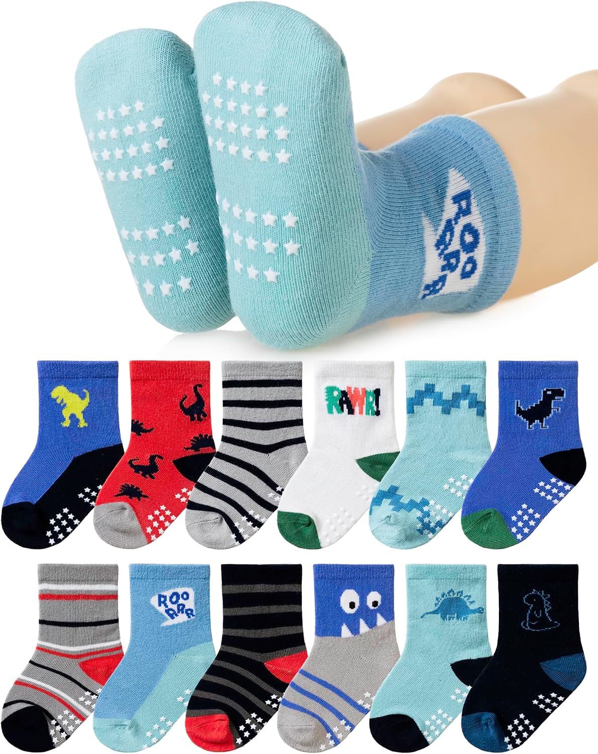 Detalle de SEEYAN Baby Non Slip Socks 6-12m