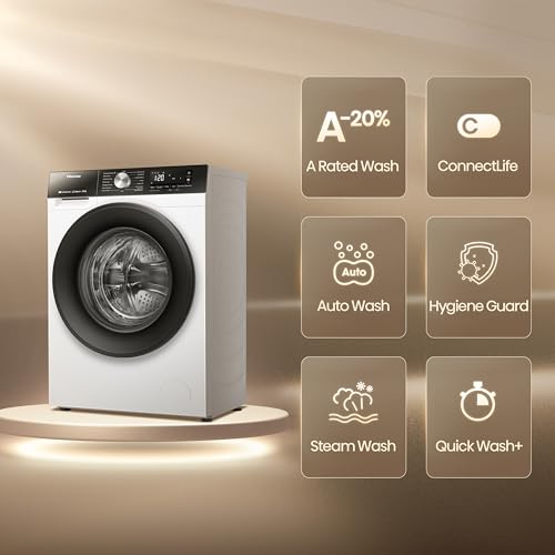 Thumbnail 2 de Hisense 3S Series WD3S8043BW3: 8kg Wash / 5kg Dry, 1400 rpm, Steam, Inverter Quietness