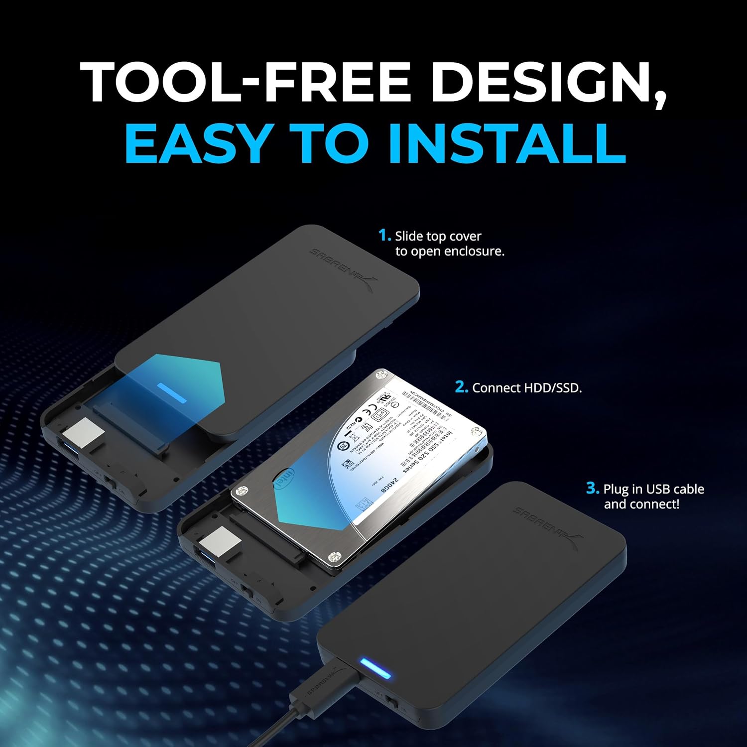 Detalle 2 de SABRENT EC-UASP SATA to USB enclosure