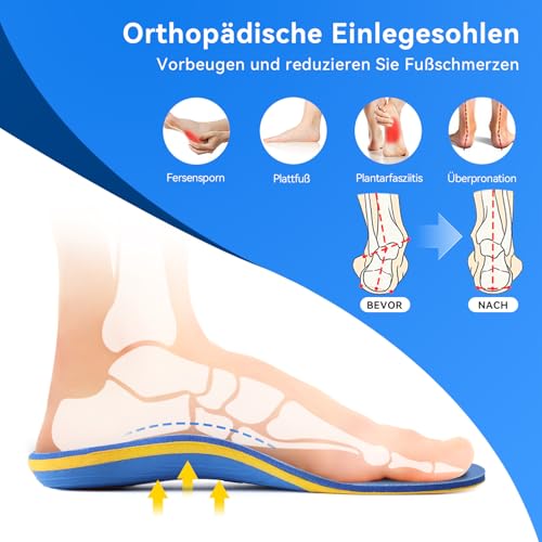 Detalle 2 de 3ANGNI Fersensporn Einlagen Orthopädische Schalfs-/Senk-Sohle bei Plattfuß