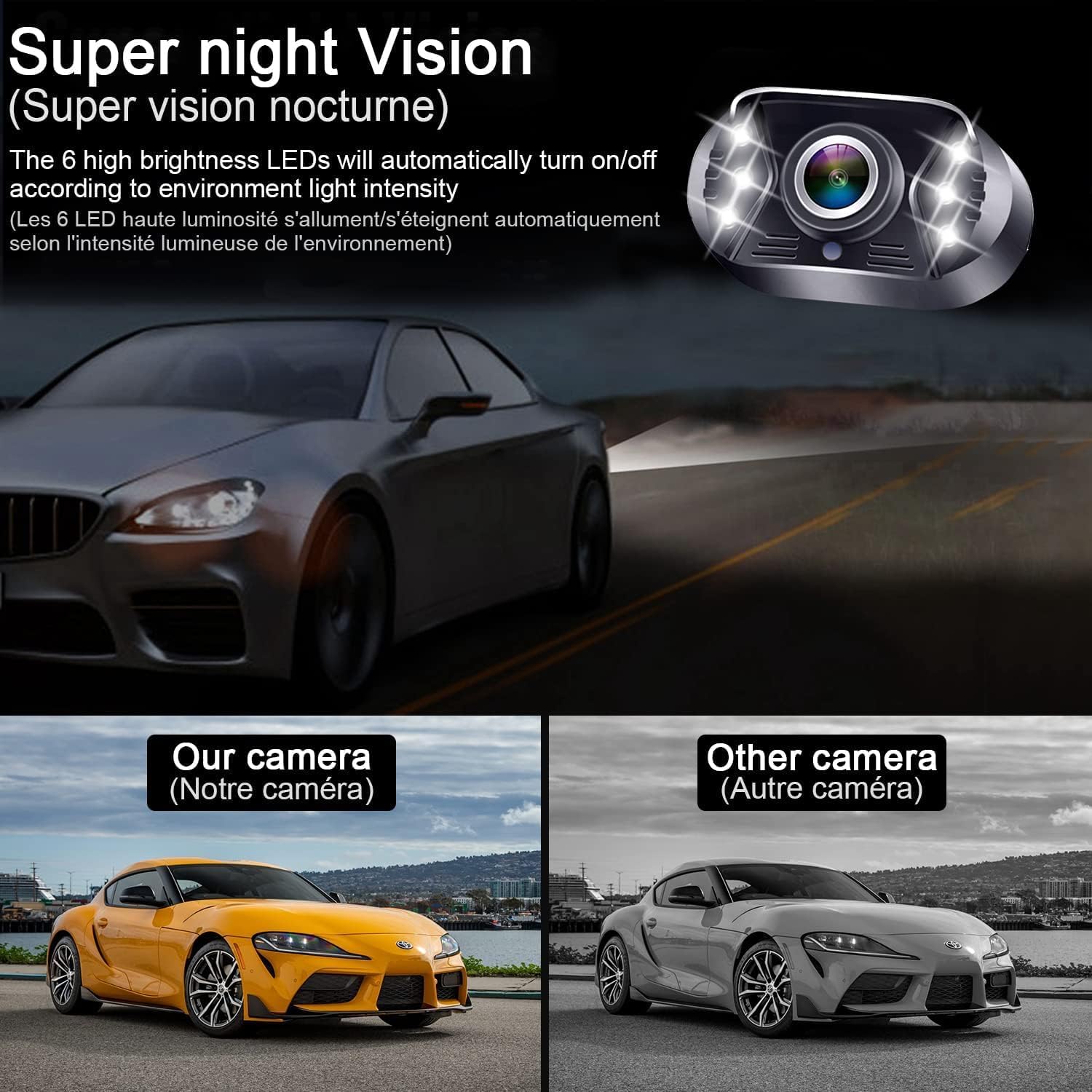 Detalle de Tomoia T1 Plug-and-Play Reversing Camera Kit with 4.3 inch Monitor, HD 1080P Colour Night Vision and DIY Guide Lines