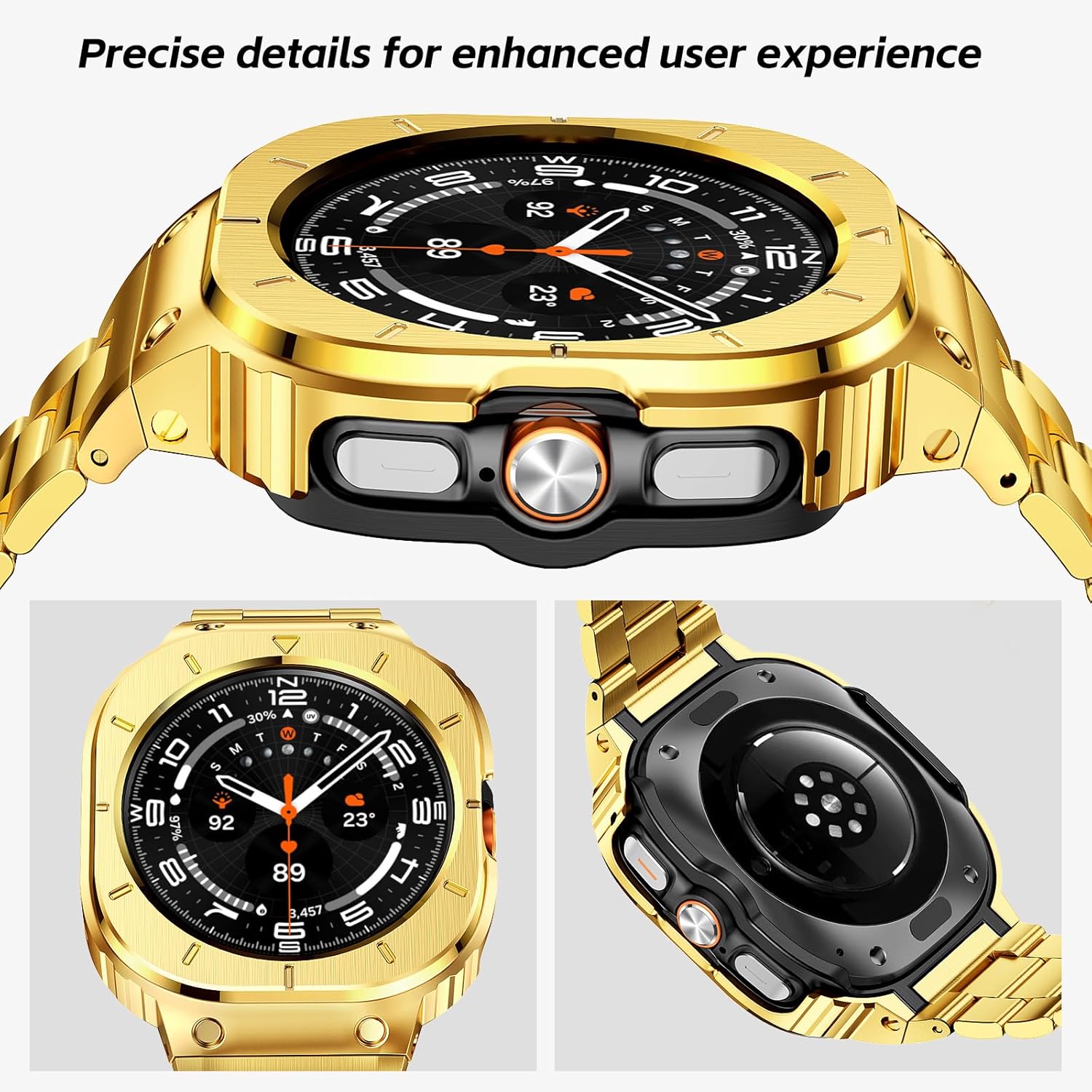 Thumbnail 1 de SUPLINK Stainless Steel Case with Band for Galaxy Watch Series (45mm/44mm/47mm) – Solid Metal Protection