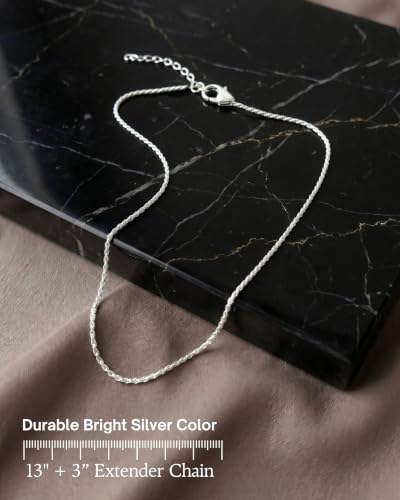 Thumbnail 3 de Annika Bella Silver Rope Chain Choker Necklace for Women