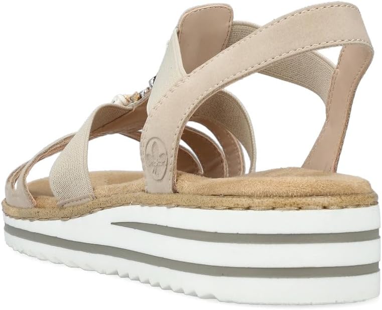 Detalle de Rieker Damen Riemchen-Sandalen V0649-62 Weite E½ – leicht, flexibel und komfortabel