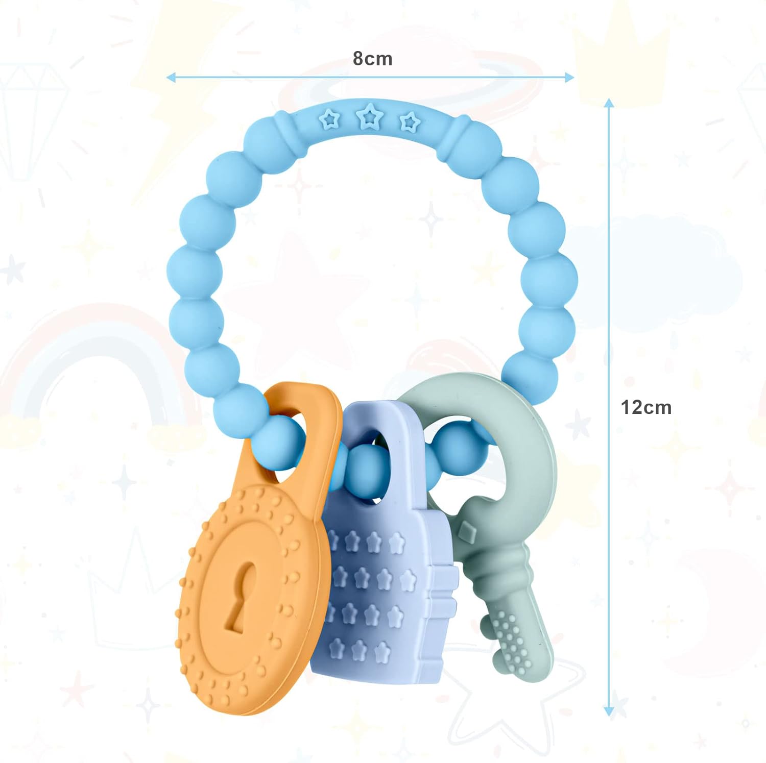 Thumbnail 1 de Vicloon Baby Teething Toys Silicone Teether (BPA-free) – Light Blue