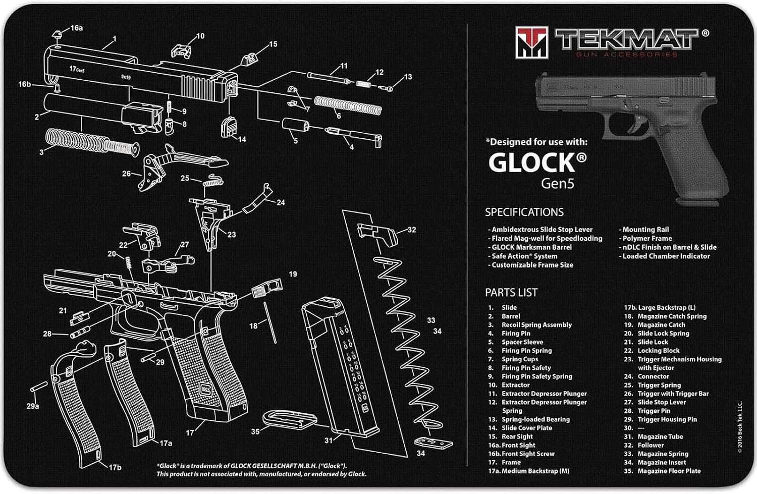 Detalle 1 de TekMat handgun cleaning mat 20" x 15