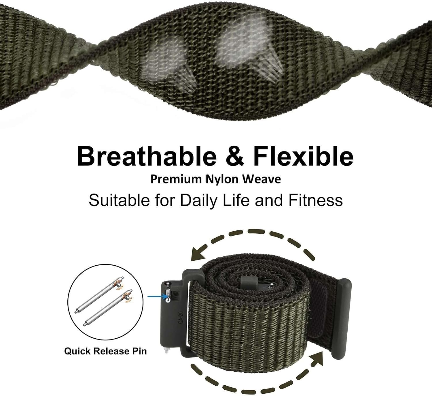 Detalle 1 de GIOPUEY Nylon Strap 22mm Breathable Band