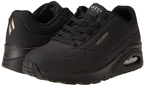 Thumbnail 12 de Skechers Damen Uno Stand On Air Weit Trainers – Schwarz, Durabuck Mesh, EU 38,5