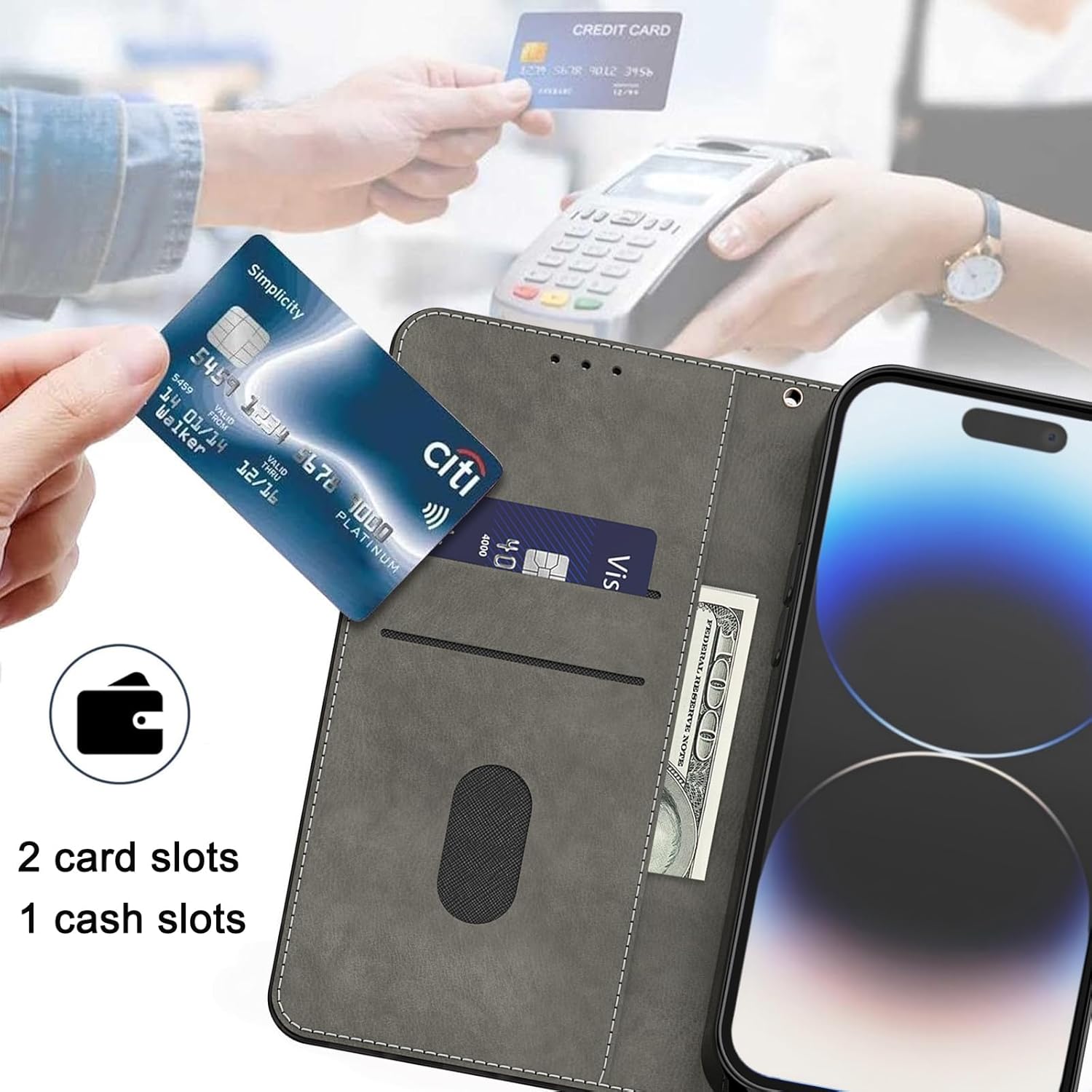 Thumbnail 2 de BOLELAW Case for Samsung Galaxy A55 – PU Leather Flip Cover with Magnetic Closure, Kickstand & 2 Card Slots
