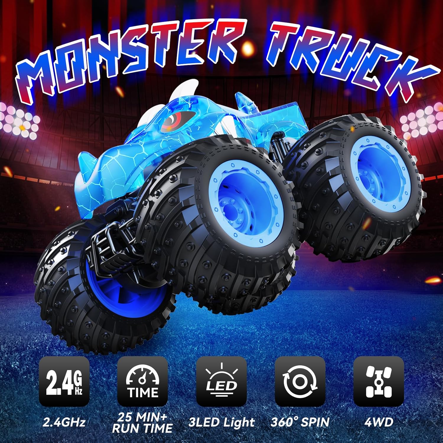 Thumbnail 1 de AUUGUU Remote Control Car Monster Trucks 2.4GHz 🦖