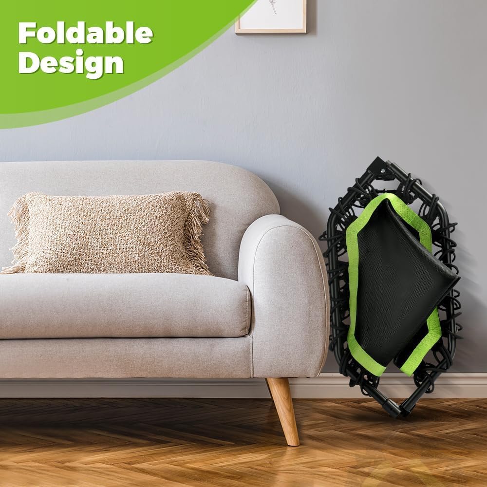 Detalle 2 de ONETWOFIT Trampolín plegable adultos 101/107/114cm con mango 🤸