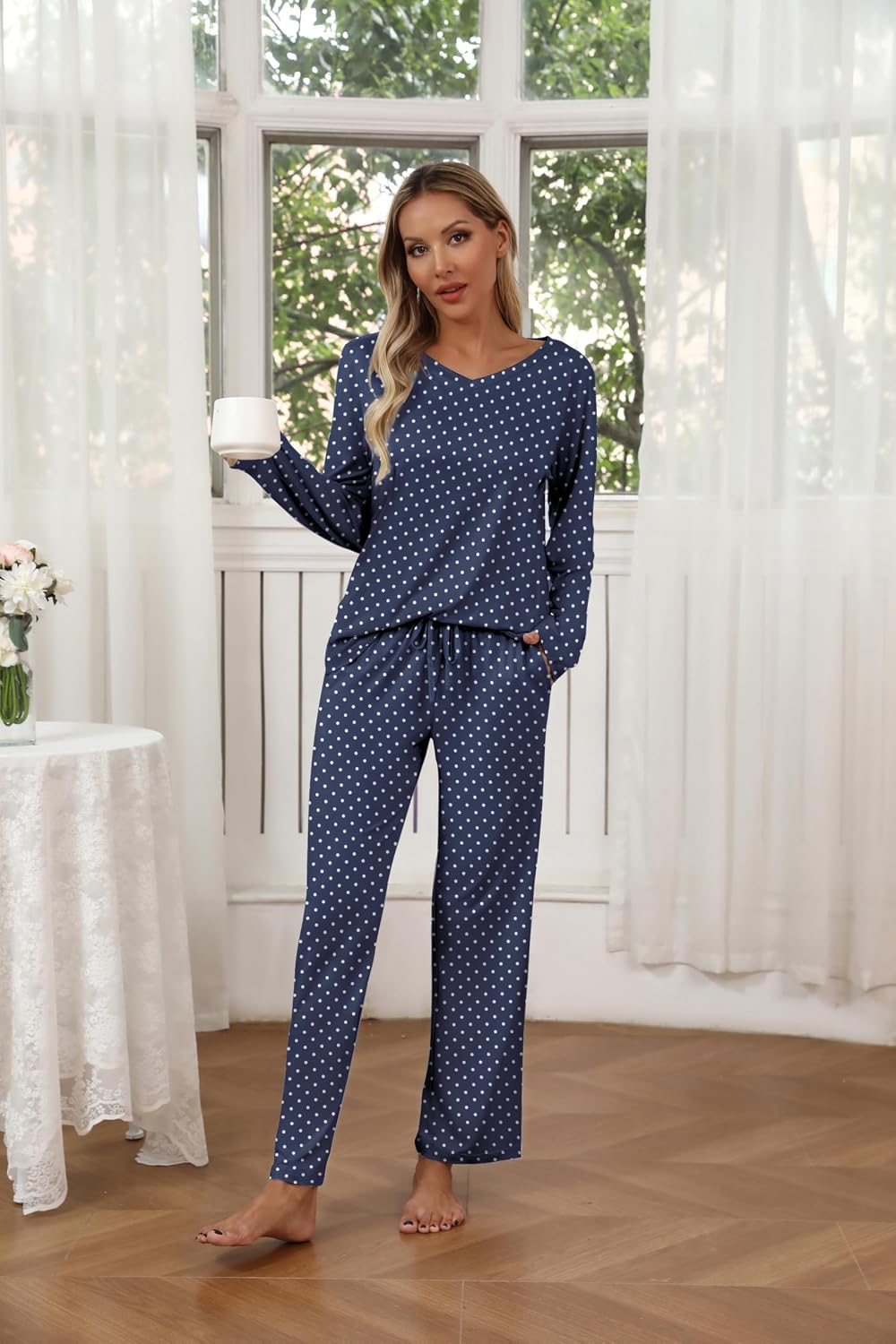 Detalle 2 de Ekouaer Women's Pajama Sets, 2-Pack