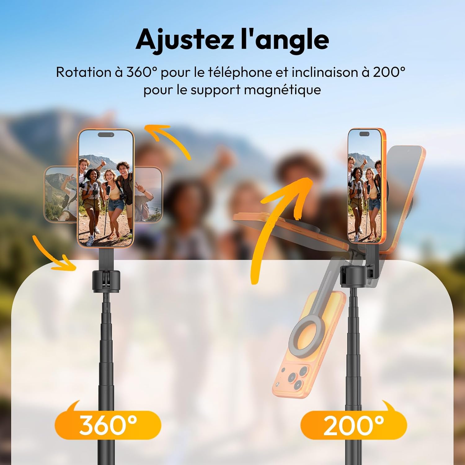 Detalle 2 de ULANZI SK26 trépied magnétique pour selfie (113 cm) avec télécommande Bluetooth