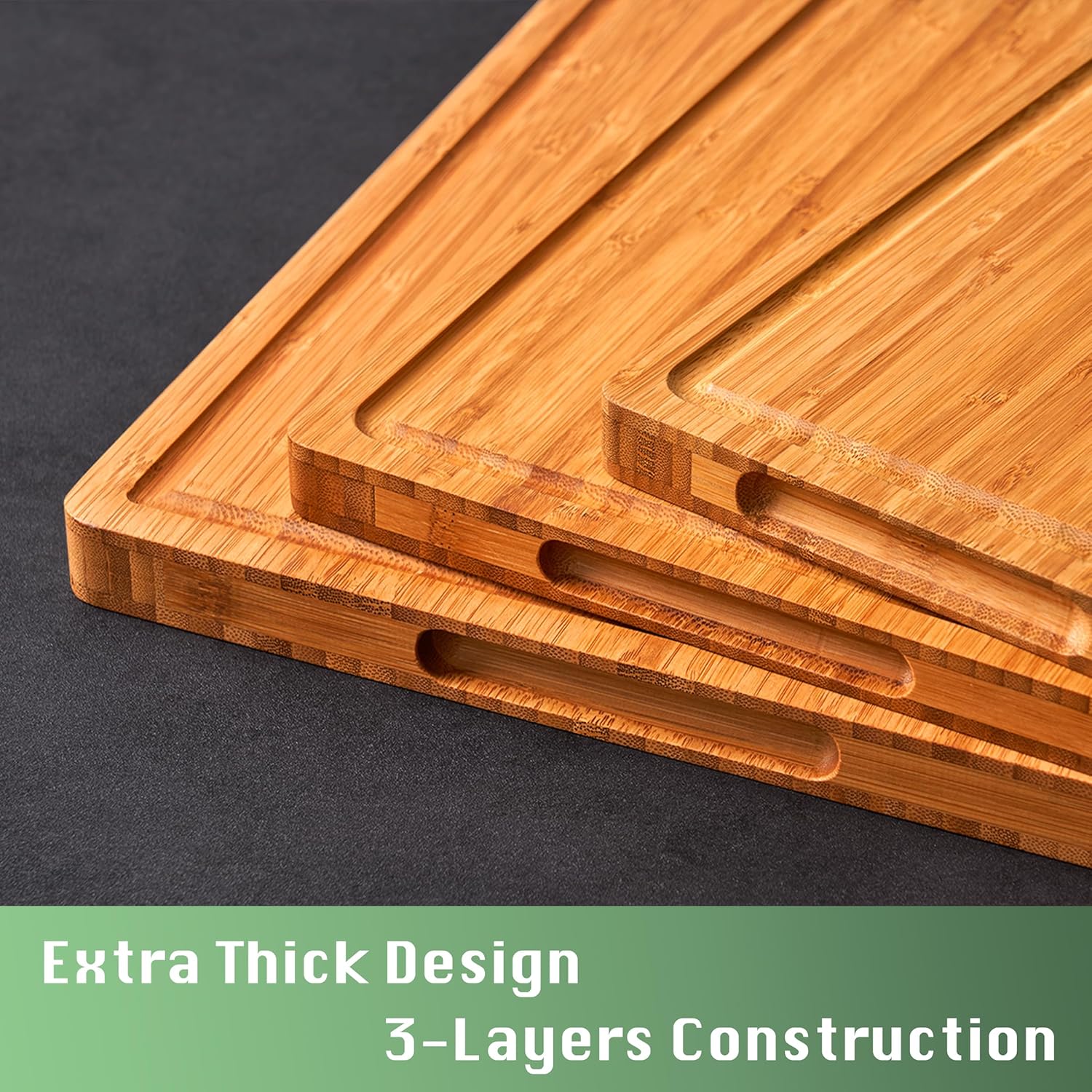 Thumbnail 1 de Bamboo Wood Cutting Board 16x11, 1" Thick 🍽