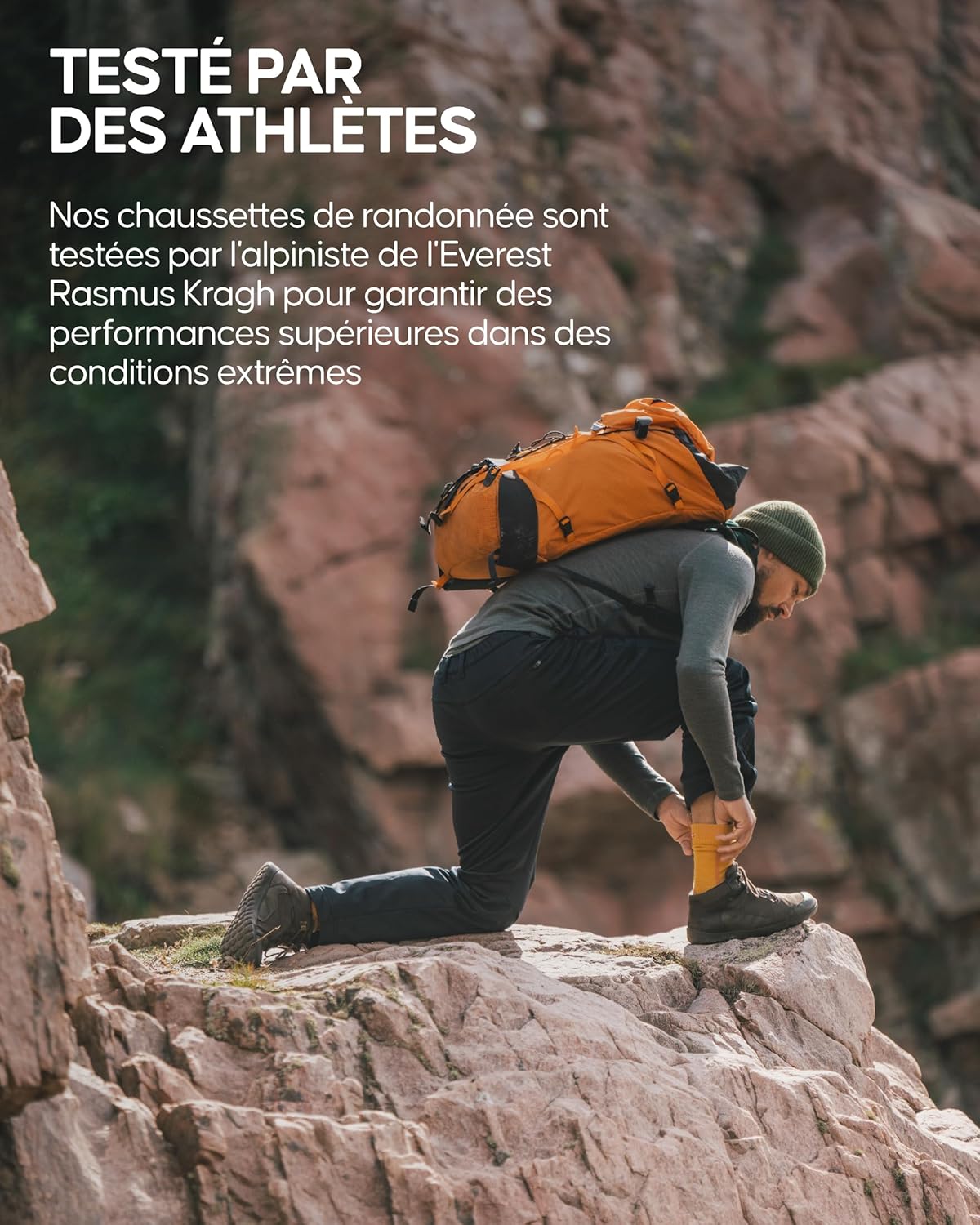 Thumbnail 5 de Danish Endurance Chaussettes de randonnée en laine mérinos légères (lot de 3) – coupe basse, anti-blister