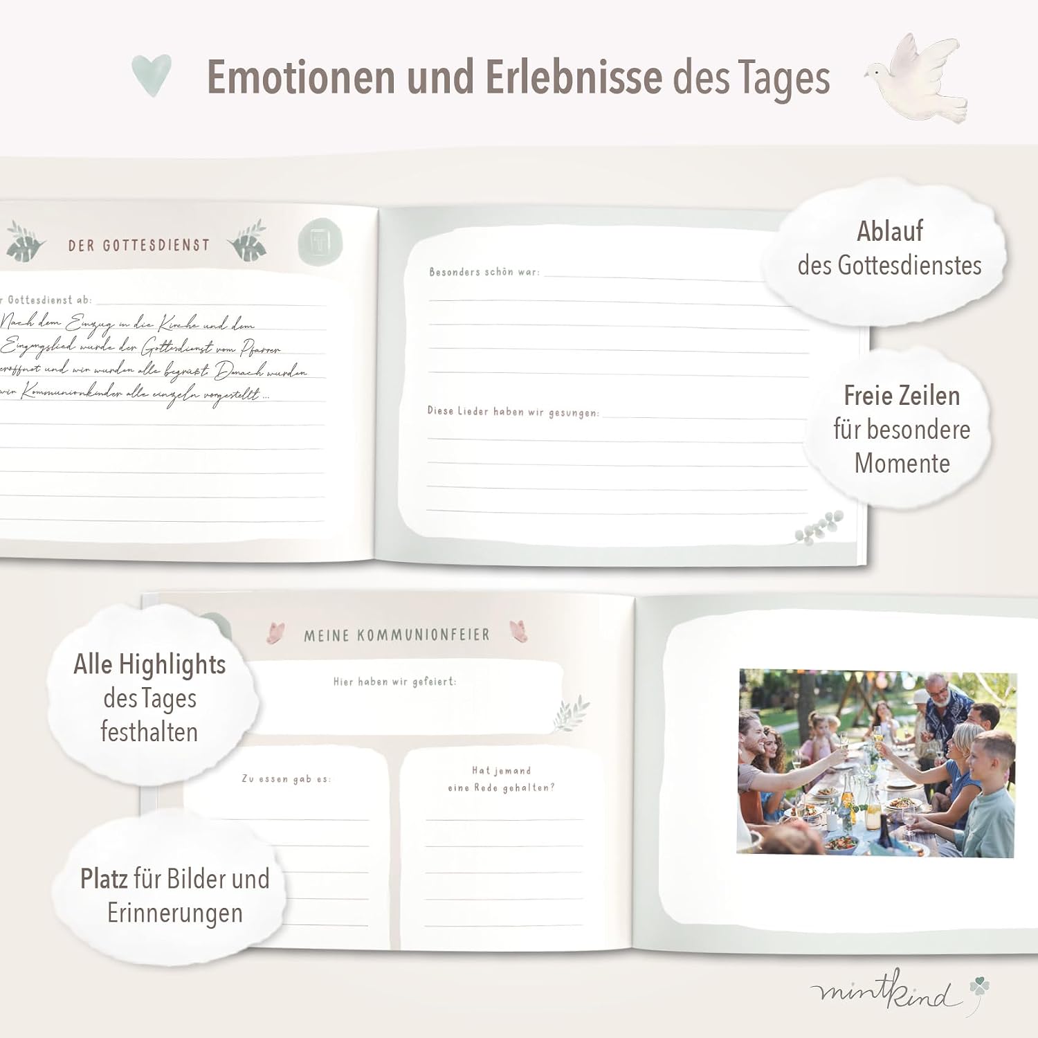 Thumbnail 5 de mintkind Erinnerungsalbum Kommunion Salbei