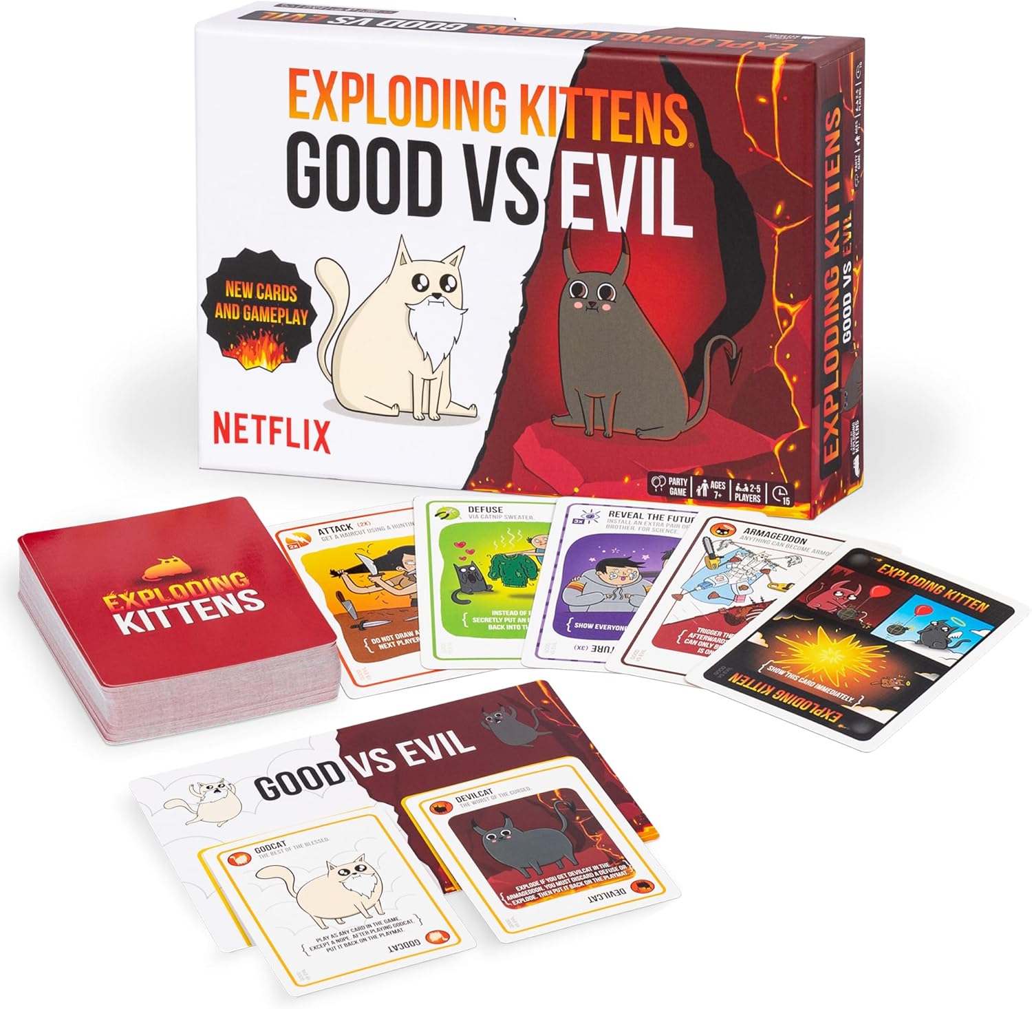 Detalle de Exploding Kittens - Good vs Evil: A High-Stakes Card Battle for 2–5 Players
