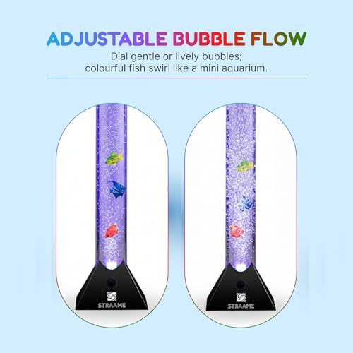 Detalle de Straame 90cm LED Bubble Fish Lamp with Colour Changing LEDs and Black Base