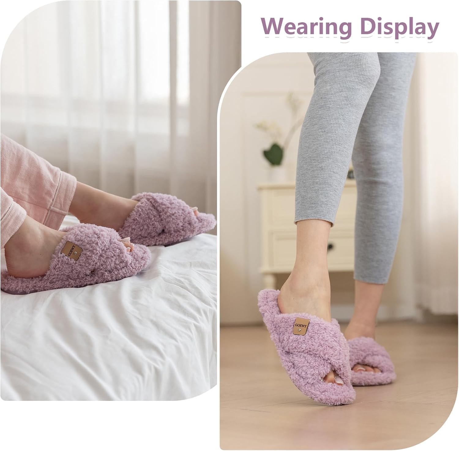 Detalle 2 de GOEWY Open-Toe Slippers with Memory Foam