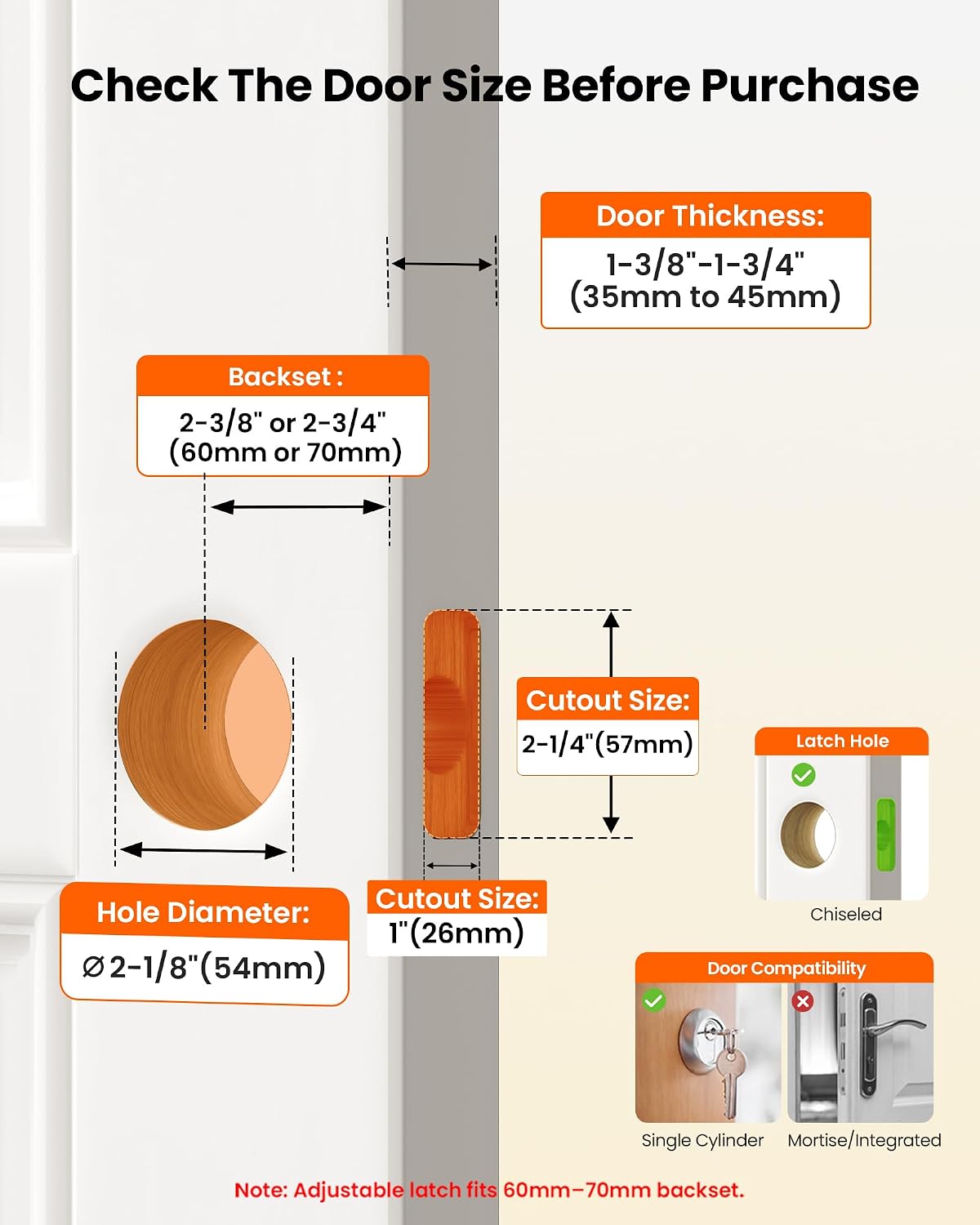 Detalle 1 de Veise Privacy Door Levers, Satin Nickel