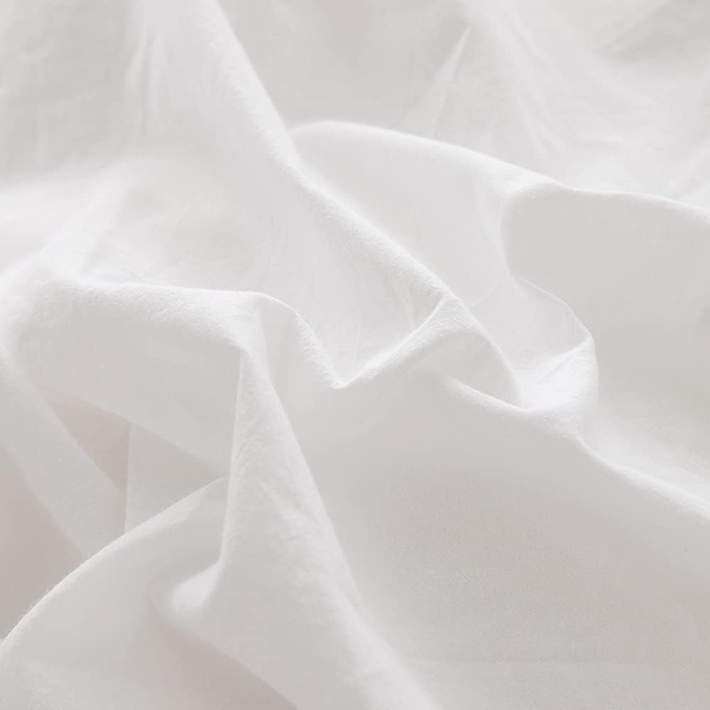 Thumbnail 3 de FACE TWO FACE Bedding King Duvet Cover Set in 100% Washed Cotton (White)