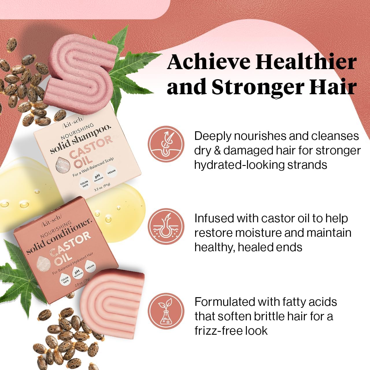Thumbnail 1 de Kitsch Castor Oil Shampoo & Conditioner Set