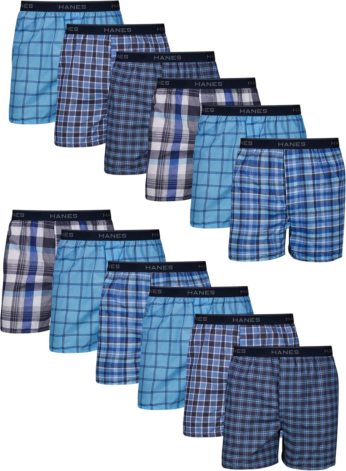 Detalle de Men’s Tartan Hanes Boxer Briefs (6-Pack) with Cool Comfort