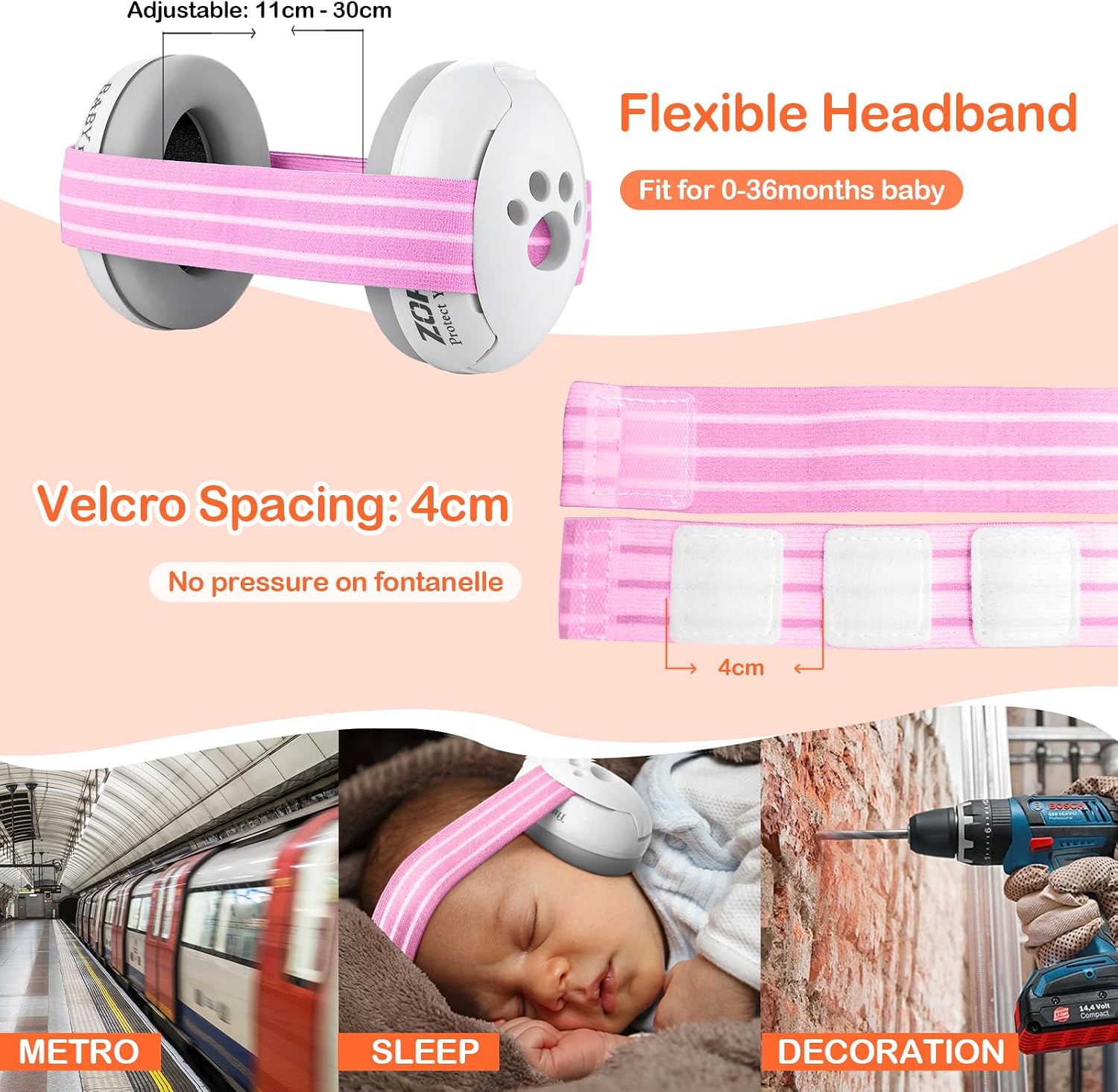 Thumbnail 2 de ZOHAN 001 Baby Ear Defenders 0-3 Months: Quiet Comfort for Sleep, Travel and Safety