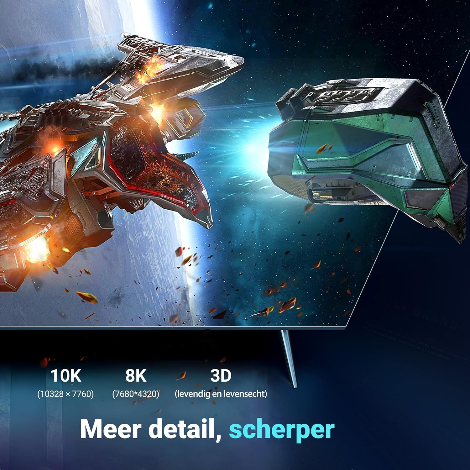 Detalle 2 de UGREEN HDMI 2.1-kabel van 5 m, slank, 48 Gbps, 8K/60 Hz en 4K/120 Hz