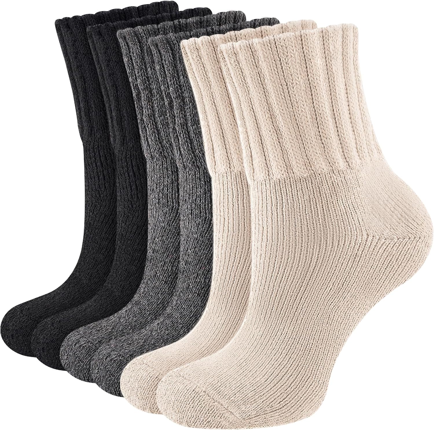 Detalle de Niorasen NSUS25110 Women's Thermal Crew Socks, 3 Pairs, Cushioned