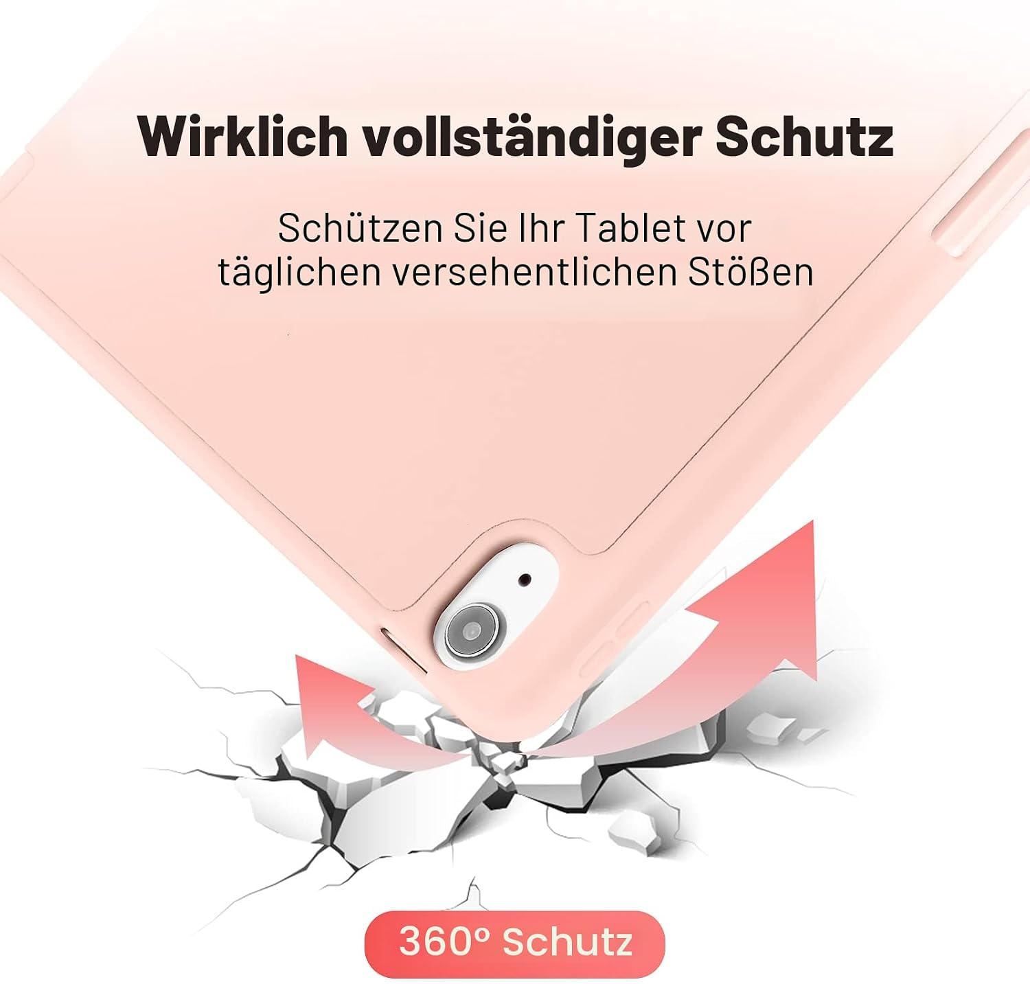 Thumbnail 6 de Hülle für iPad Air 11 Zoll M4/M3/M2 – Roségold mit Stifthalter, Magnet-Trifold und Aufladefunktion