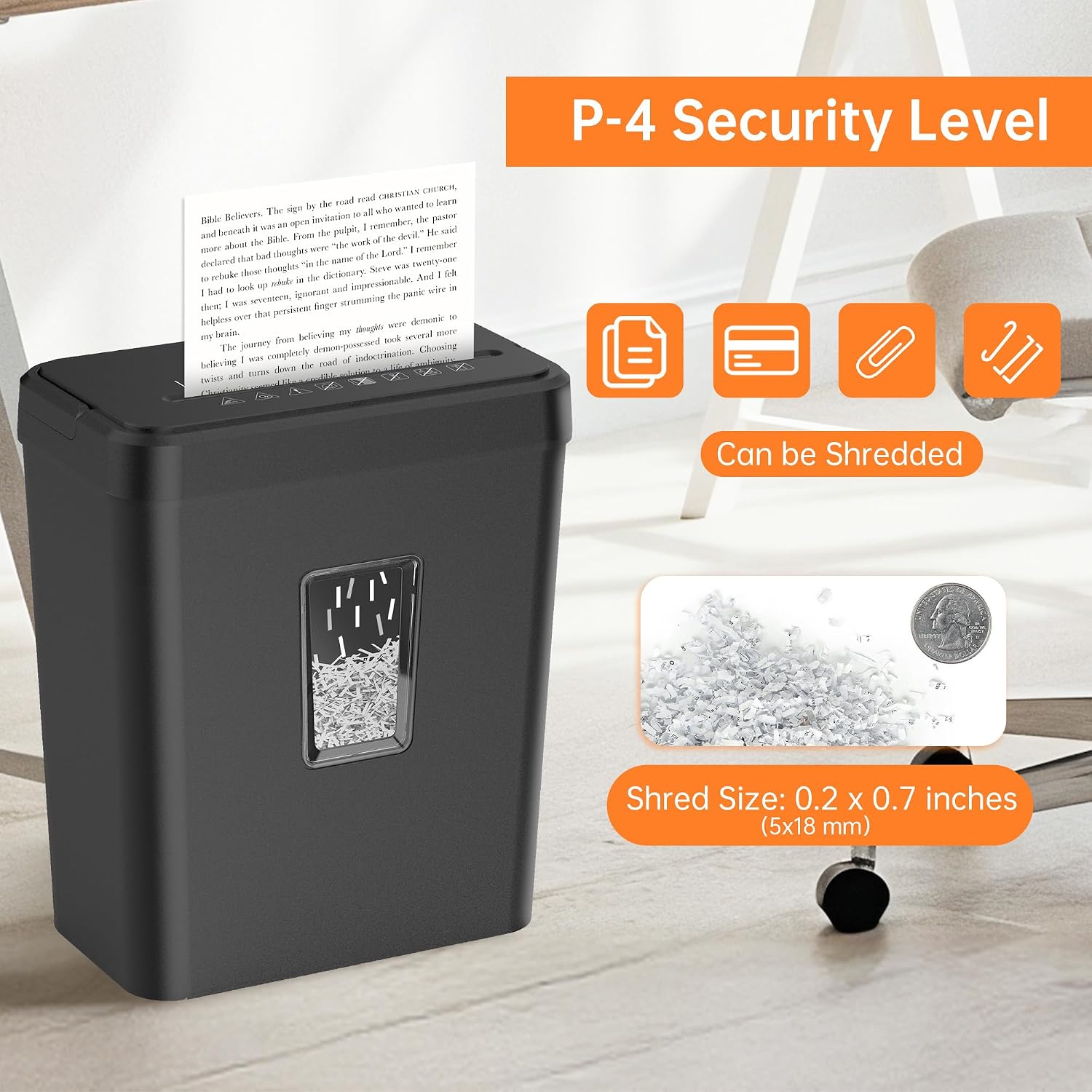 Detalle de Locksworth AZ1693VC Cross-Cut Paper Shredder, P-4, 8-Sheet Capacity