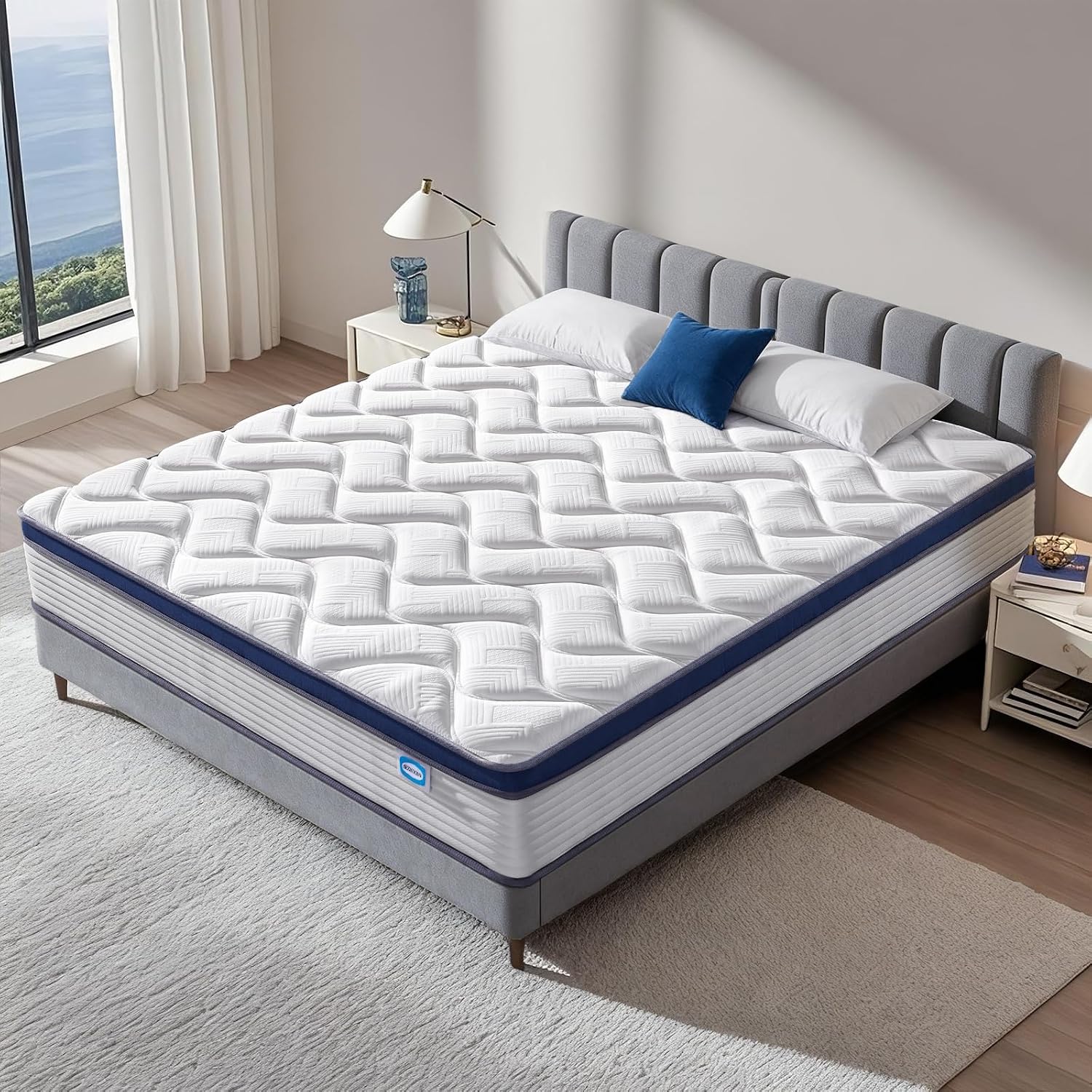 Thumbnail 2 de SEZMOONSI Double Mattress 4FT6 – Gel Memory Foam with 7-Zone Pocket Springs