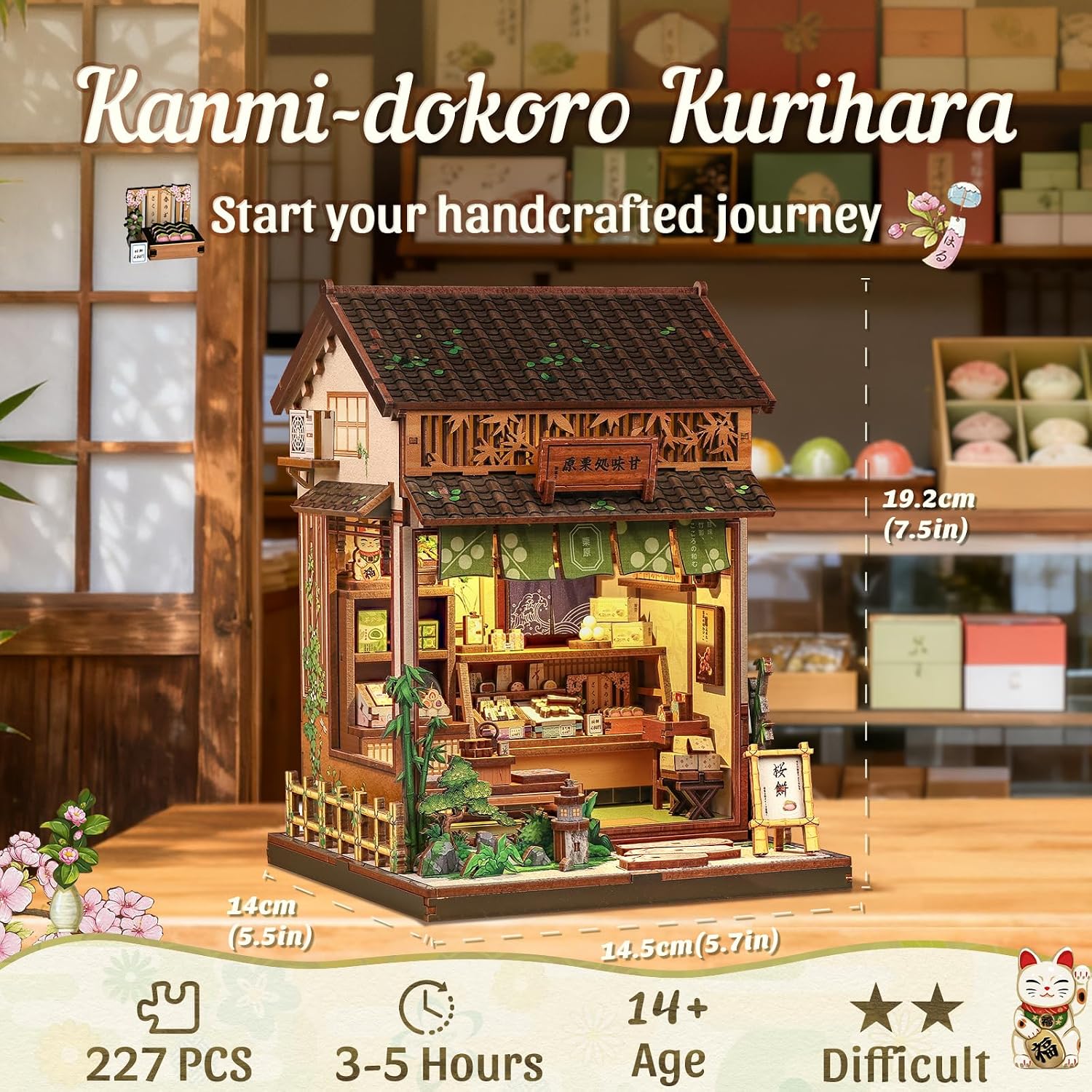 Detalle 2 de CUTEBEE Book Nook Japanese Wagashi Shop