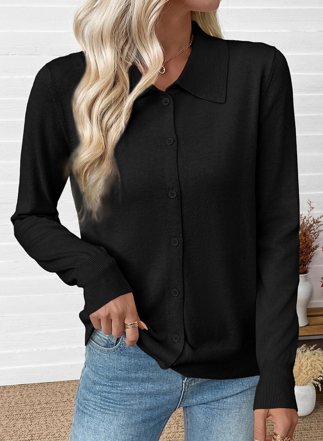 Detalle de EVALESS Cardigan Sweater Lightweight 2026